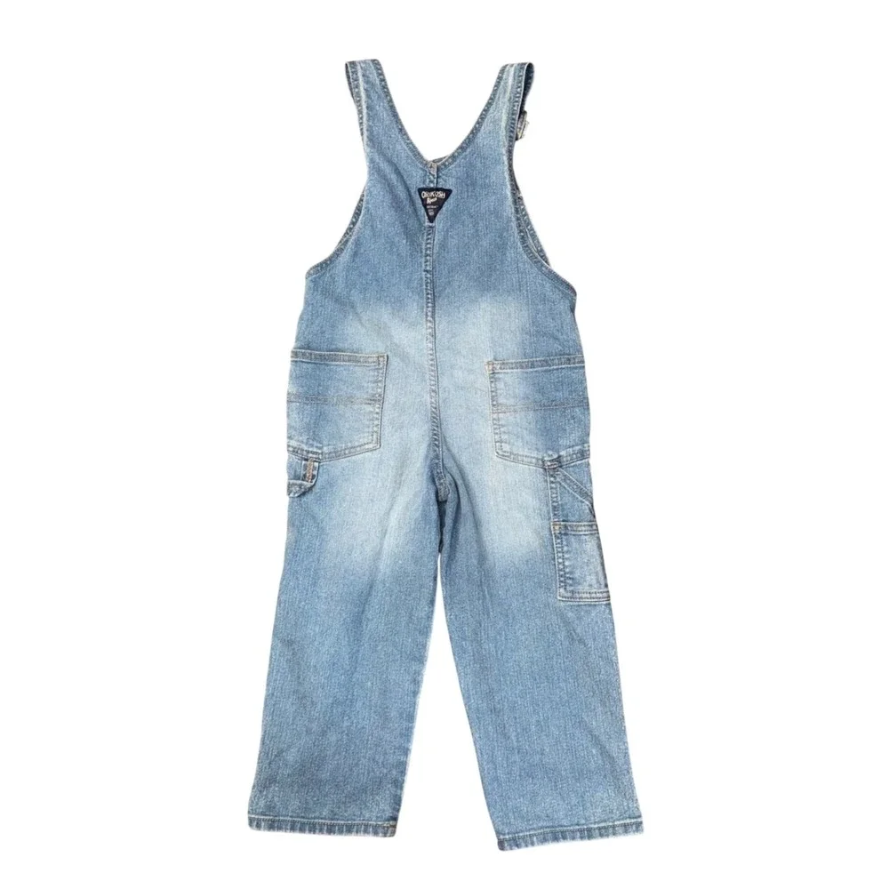 OshKosh B'gosh Denim Overalls Kids 4T Light Blue Excellent Vestbak Carpenter